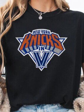 MEN'S Knicks in V (Five) T-Shirt - Medium - Black